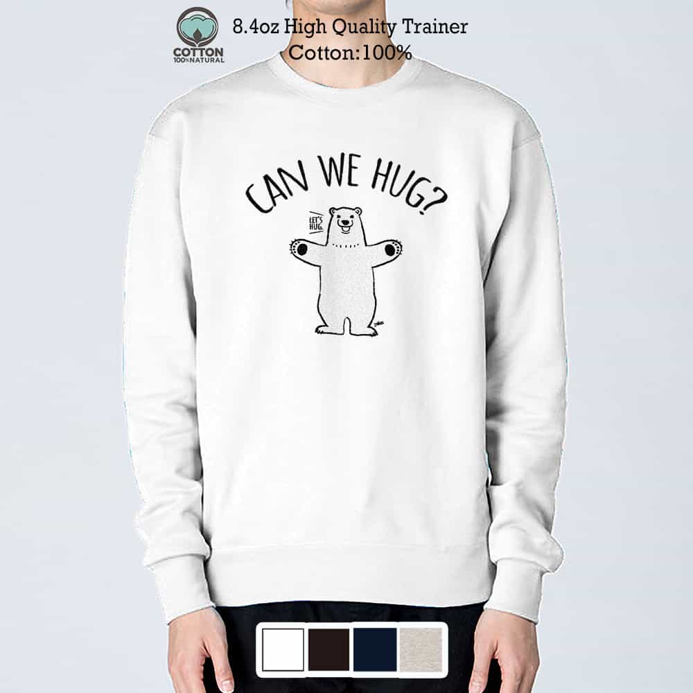 トレーナー 長袖 シロクマさんのハグアピール(wakat) 8.4oz (オンス) 綿100% メンズ レディース 洗濯 大きいサイズ ホワイト ブラック ディ...