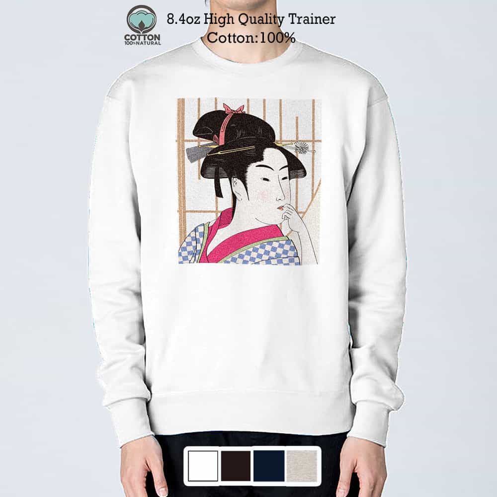 トレーナー 長袖 浮世絵 江戸美人1 8.4oz (オンス) 綿100% メンズ レディース 大きいサイズ ホワイト ブラック ディープ ネイビー オートミール...