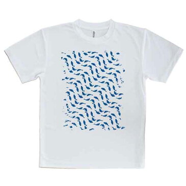 釣り Tシャツ アウトドア メジナ(グレ)の群れ ブルー 釣り 魚 ルアー T シャツ メンズ 半袖 ロゴ 文字 春 夏 秋 インナー 安い 面白い 大きいサイズ 洗濯 ポリエステル 送料無料