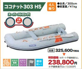 ジョイクラフト ココナット 303 HS グレー(予備検査付き）4人乗り