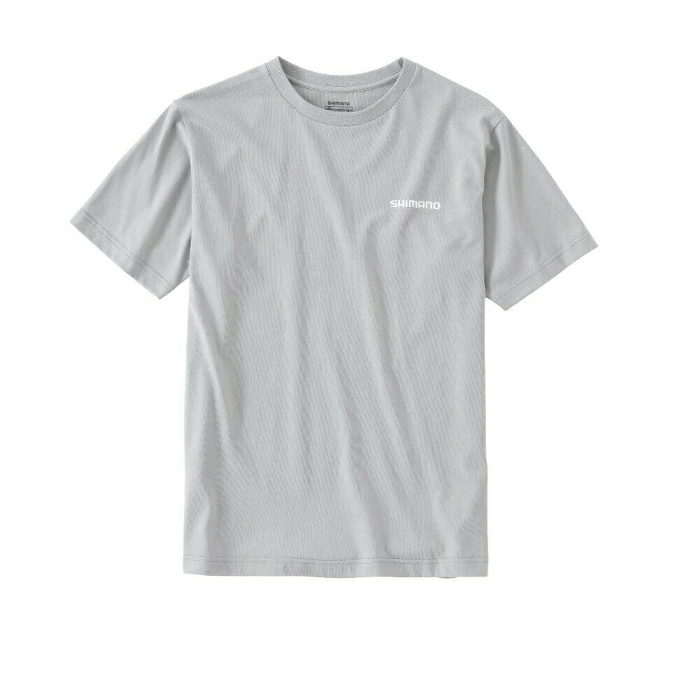 シマノ (Shimano) SH-004V 灰色（ グレー）XLサイズ オーガニックコットン ロゴ Tシャツ