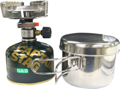 CAPTAIN STAG (キャプテンスタッグ) M-6400 小型ガスバーナー・クッカー3点セット ソロキャンプ ファミリーキャンプ通販格安セール情報 楽天 通販