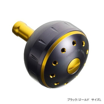 シマノ(Shimano)夢屋アルミラウンド型パワーハンドルノブ ブラック/ゴールド M ノブ TypeB用