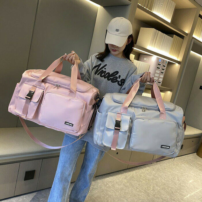 【最大5倍＋100円OFF】旅行バック ボストンバッグ キャリーオンバッグ レディース メンズ 旅行かばん 男女兼用 大容量 シンプル マザーズバッグ 軽量 折りたたみ コンパクト おしゃれ かわいい スポーツ 旅行 修学旅行 ジム ヨガ 出産 入院 部活 合宿 1泊 2泊 anhelopro-10003727 Anhelo サンプル画像2