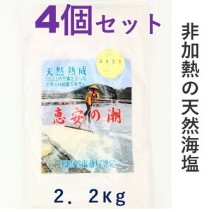 初回購入者500円クーポン次回購入500円クーポン付き携帯用小袋20袋プレゼント中恵安の潮2,2kg4個減塩ミネラル豊富2000メートルの海洋深層水からの自然海塩天然塩 天日塩けいあんの塩自然塩ミネラル塩和洋中料理全て合う