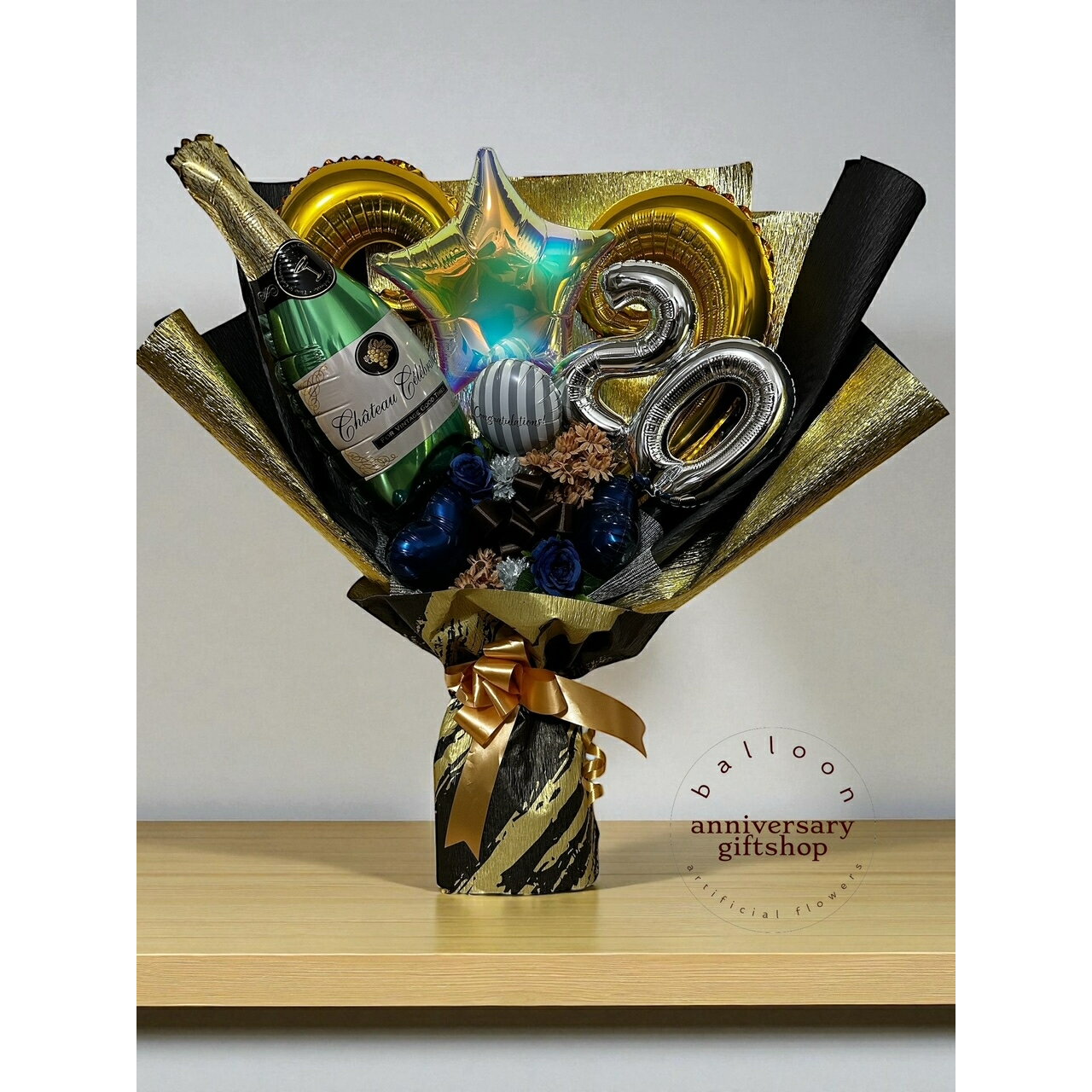 バルーンブーケ 成人式 の お祝い に! 男子 男性 かっこいい バルーン 20歳 花束型 プレゼント 花束タ..