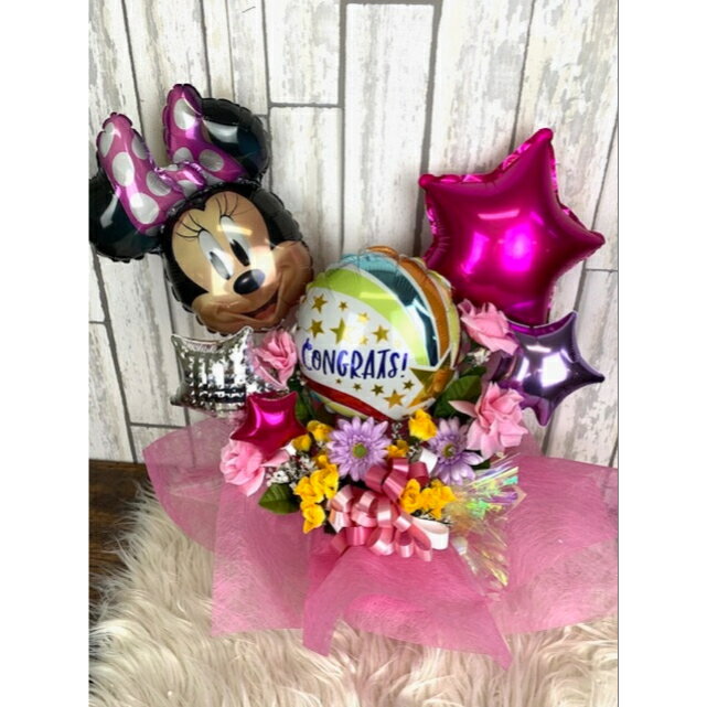 コングラッツミニーマウスバルーンアレンジ