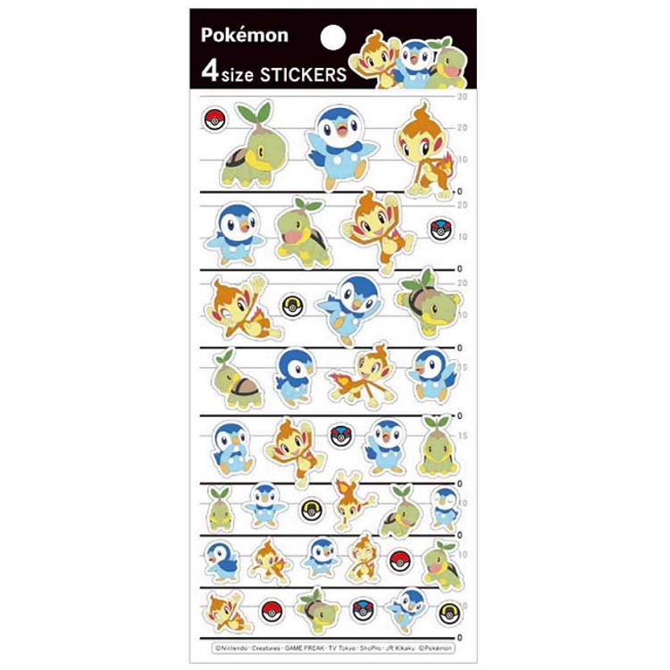포켓몬스터 포켓몬 4SIZE STICKER 4사이즈 스티커 신오우 지방 007368 [1인 3점 한정]