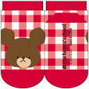くまのがっこう キッズソックス 靴下 ギンガム レッド チェック 子供用 約13~18cm 175724