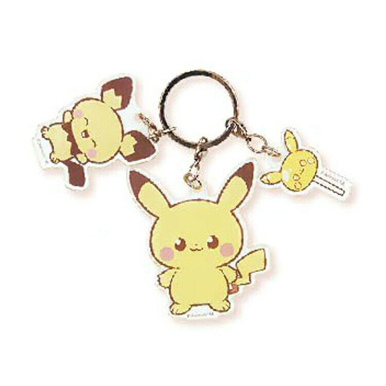 ポケットモンスター ポケモン グッズ 3連アクリルキーホルダー ピカチュウ＆ピチュー ポケピース 898803のサムネイル