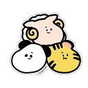 しばたま ミニデコステッカー シール パンダ&トラ&ヒツジ 092518