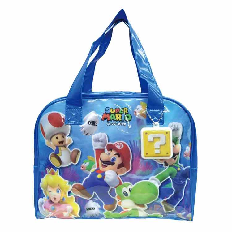 スーパーマリオ ビーチバッグ ボストンバッグ ブルー プールバッグ 子供 キッズ サマーアイテム 133068