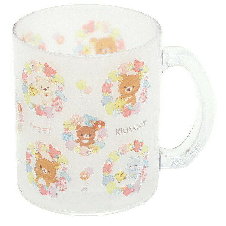 リラックマ ガラスマグカップ コップ グラス 持ち手付