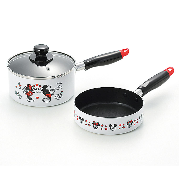 ミッキー&ミニー ソースパン&フライパン 16cm IH対応 ガス対応 ラブラブ 089705