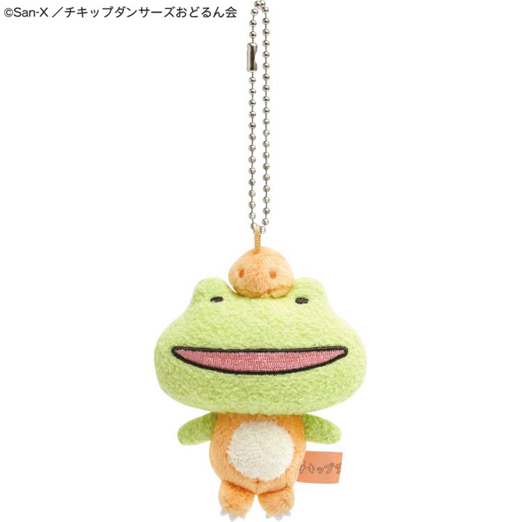 チキップダンサーズ ぶらさげぬいぐるみ スキップガエル先生 きょうりゅうがおがおステップ ぬいぐるみキーホルダー ボールチェーン付