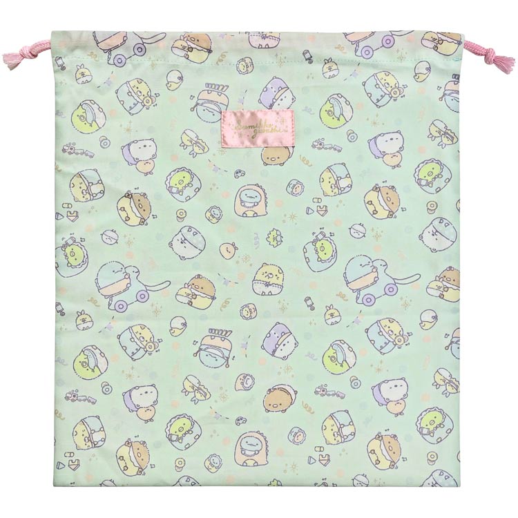 すみっコぐらし 総柄巾着 大 2024入園入学 190809 きんちゃく袋