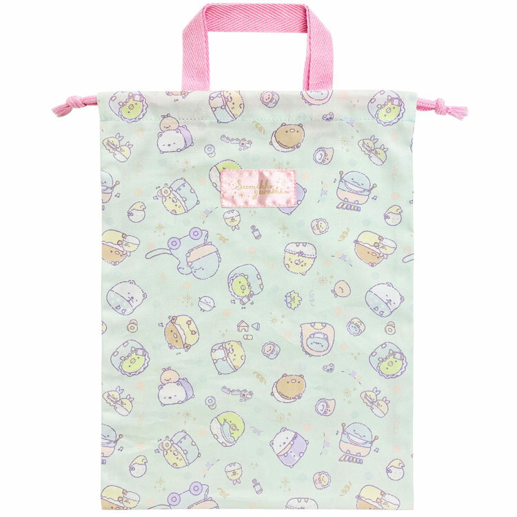 すみっコぐらし 総柄持ち手付き巾着 2024入園入学 190823