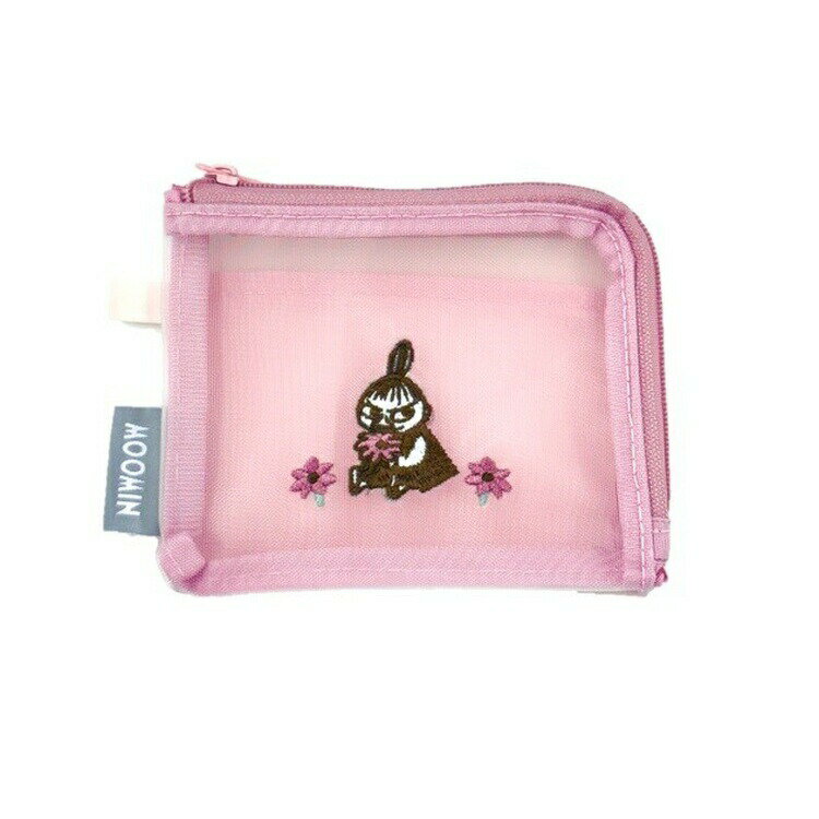 ムーミン グッズ メッシュ L字パスケース リトルミイ ピンク 定期入れ 小物入れ ミルクカラー 058404