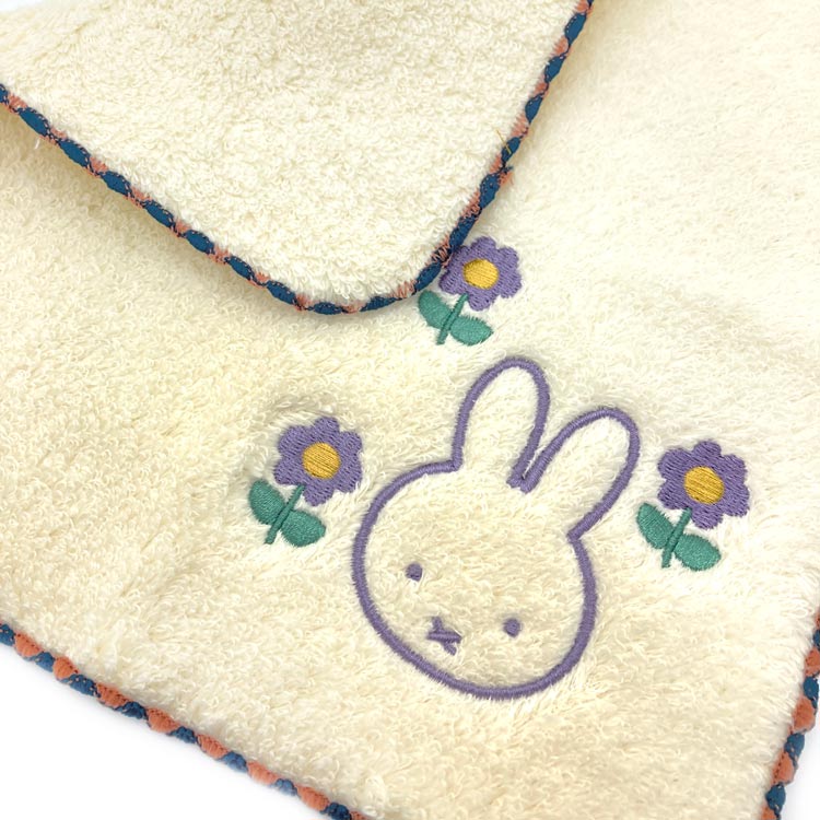 ミッフィー グッズ ふわふわ刺繍ハンカチーフ グレー 051701 2