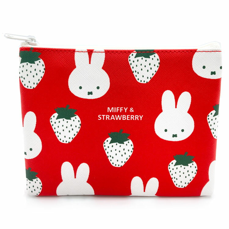 ミッフィー グッズ フラットポーチ 赤 MIFFY STRAWBERRY 052234