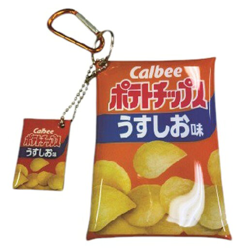 ポテトチップス カラビナ付きマルチケース オレンジ お菓子パッケージ 136595 ポテトチップス カラビナ付きマルチケース オレンジ お菓子パッケージ 136595