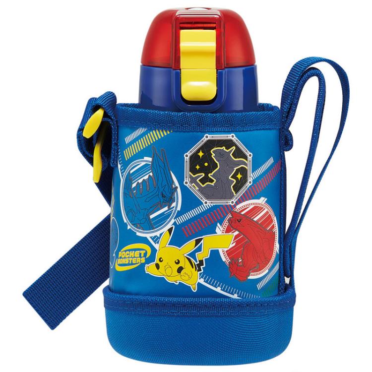 ポケットモンスター ポケモン KSTCH4 ロック付ワンプッシュダイレクトステンレスボトル 400ml カバー付 ブルー 水筒 キッズ 直飲み 保冷 保温