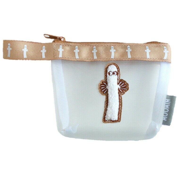 ムーミン グッズ テープ付きメッシュポーチ ミニ ニョロニョロ ベージュ 058978