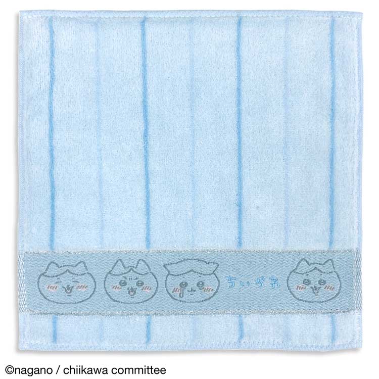 ちいかわ グッズ 41-4050060 タオルハンカチ ストライプ ブルー