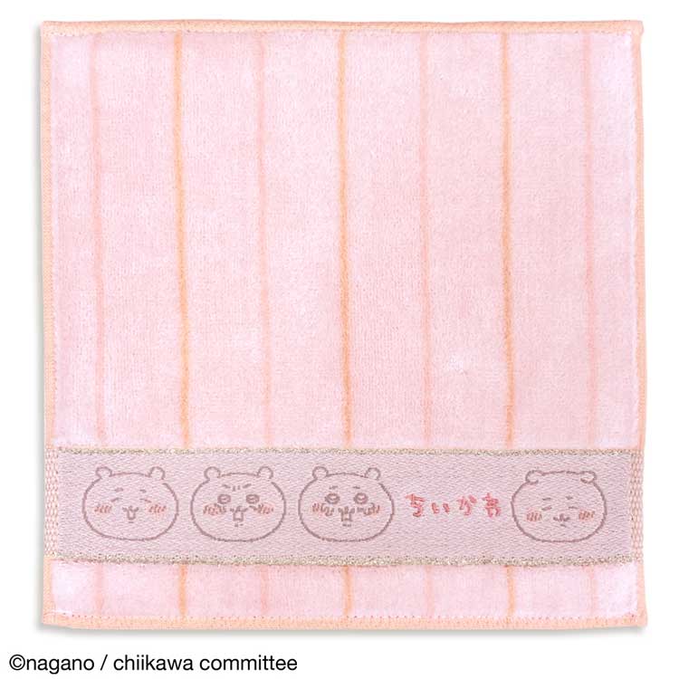 ちいかわ グッズ 41-4050060 タオルハンカチ ストライプ ピンク