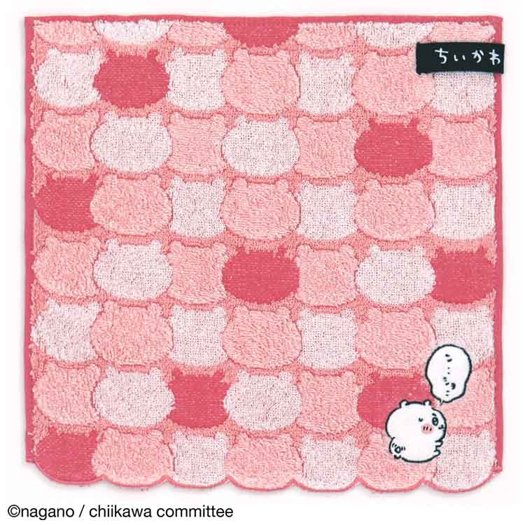ちいかわ グッズ 41-1060080 タオルハンカチ ちいかわ グッズ おかお ピンク