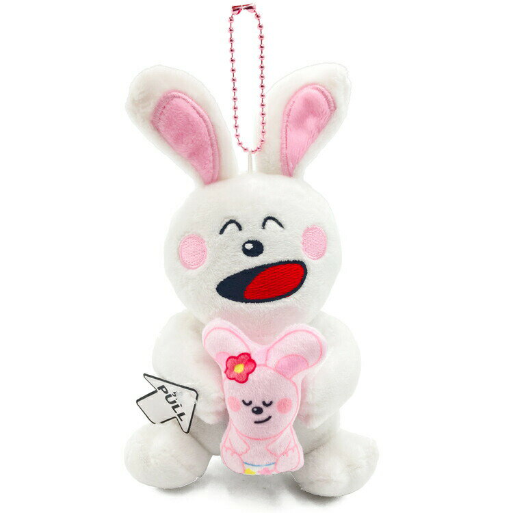 Rabbit - たべっ子どうぶつ ぶるぶるマスコット うさぎ BABY ボールチェーン付き ギンビス 068870