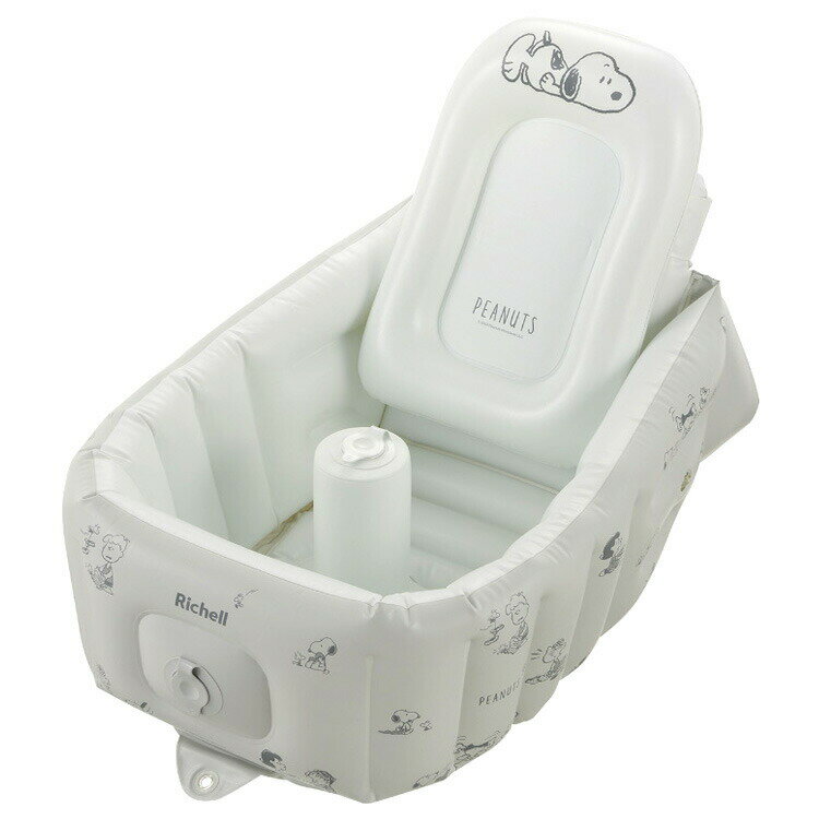 スヌーピー 120503 ふかふかベビーバス ステップアップ ベビーバス 空気 沐浴 リッチェル ベビー用品