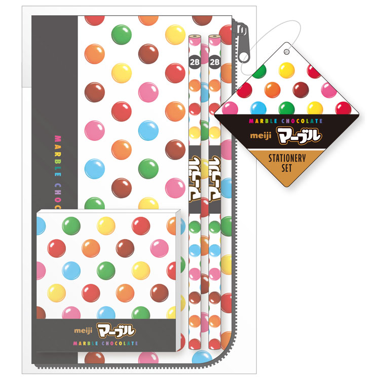 マーブル 文具ギフトセット ペンケース メモ帳 鉛筆 おやつマーケット 512051