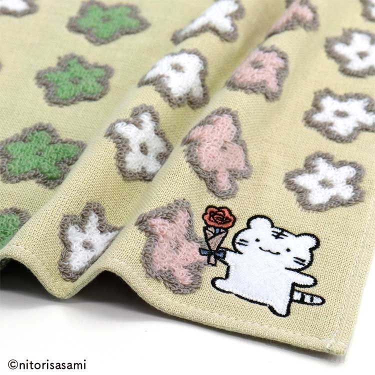 ホワイトタイガーとブラックタイガー 42-0030080 タオルハンカチ イエロー ちょっと特別