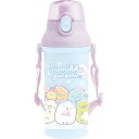 すみっコぐらし ダイレクト水筒480ml KA28402 ランチマーケット リボン柄 ブルー パープル 直飲み プラスチック ワンプッシュ 食洗機対応