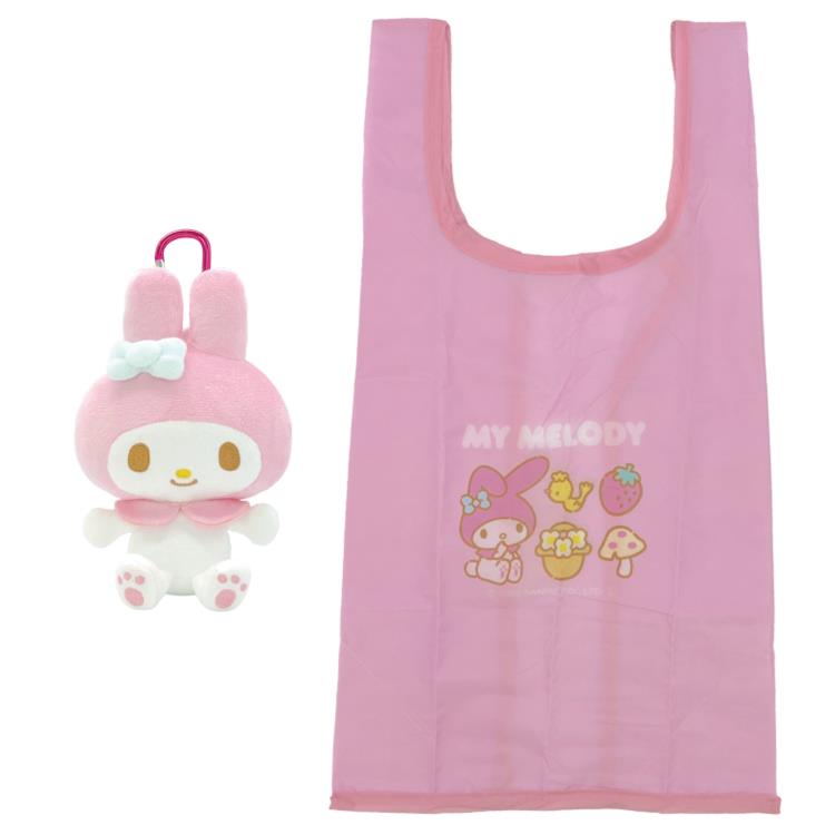 マイメロディ ぬいぐるみエコバッグ スタンダード エコバッグ 折りたたみ 小さめ 208354のサムネイル