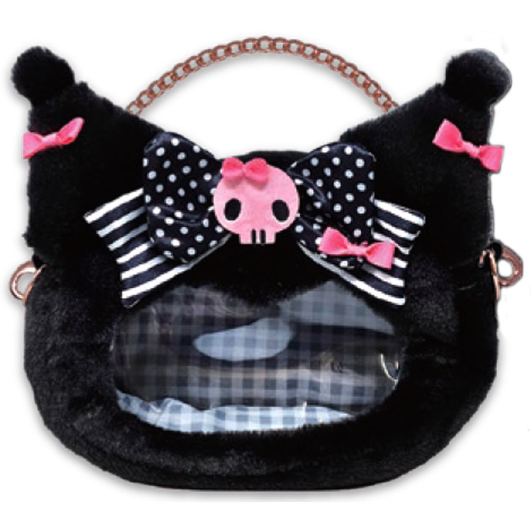 クロミ クリア窓付きポーチ ぬいぐるみポーチ 持ち運び My Melody 50th & Kuromi 20th