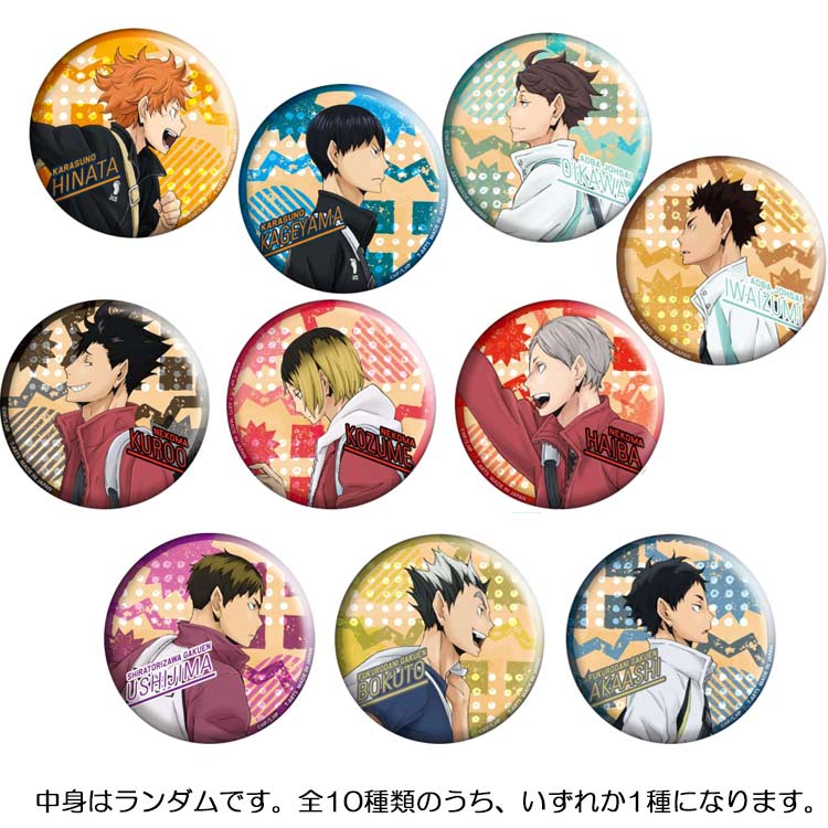 【中身はランダム】 ハイキュー!! カラパレ 登校缶バッジ 直径約75mmサイズ