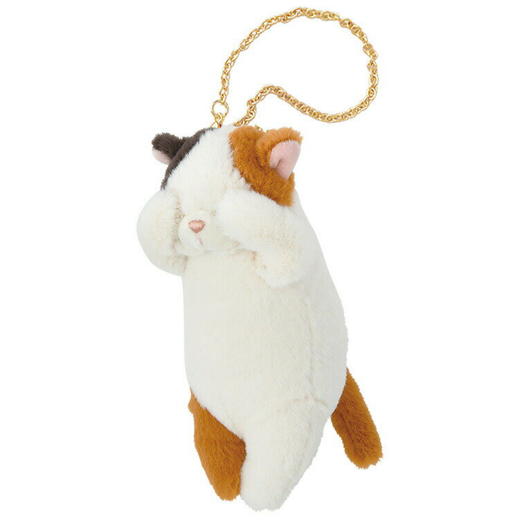 くびねっこ リールマスコット ミケネコ ぬいぐるみ キーホルダー リール付き 070685