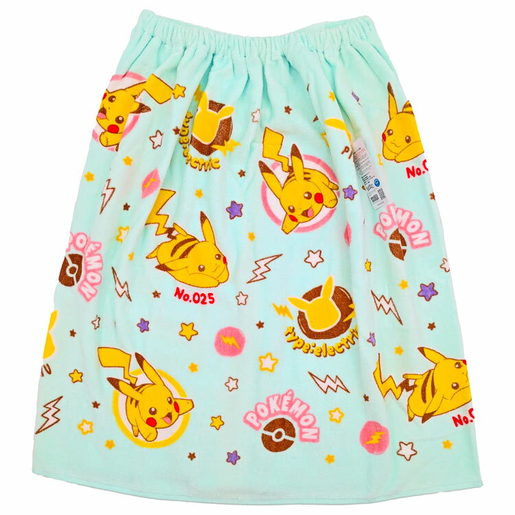 ポケットモンスター O4795 マキタオル M 60cm ピカチュウ ブルー ラップタオル サマーアイテム 080527