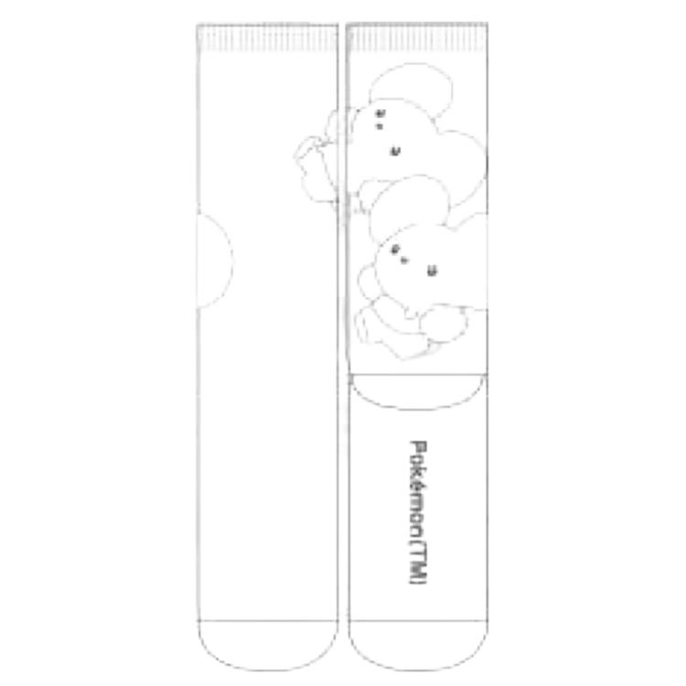 ポケットモンスター ポケモン グッズ ハイソックス メンズ ワッカネズミ ホワイト 173793