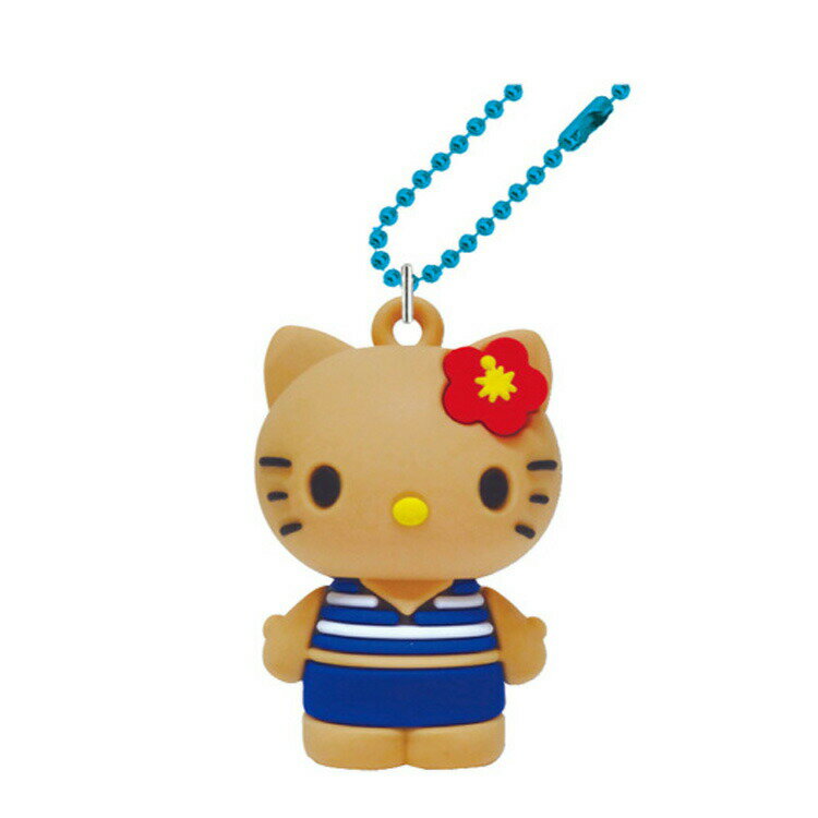 ハローキティ PVCマスコット ブルー 日焼けシリーズ 606435