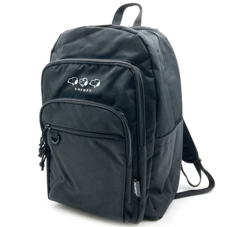 スヌーピー Dパックリュック ブラック×ブラック リュック 30L 通学 通勤 黒 撥水加工 PCポケット付き 296119