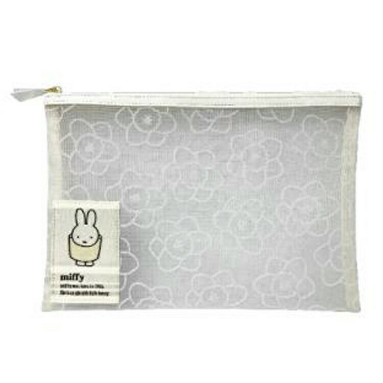 ミッフィー グッズ フラットポーチ ホワイト フラワー 199812