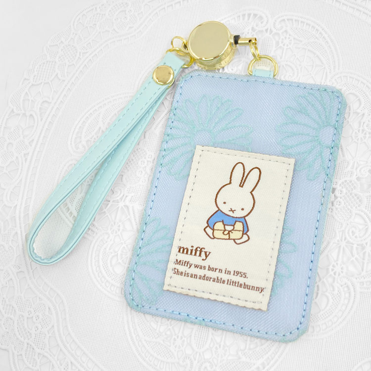 ミッフィー グッズ パスケース ブルー フラワー 199867