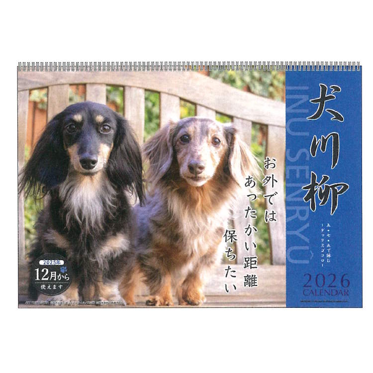 ダックス川柳 2026年 カレンダー 1000136869 壁掛け リング 174215