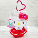 ハローキティ ラブリーフリルマスコットキーホルダー メイド レッド 996411