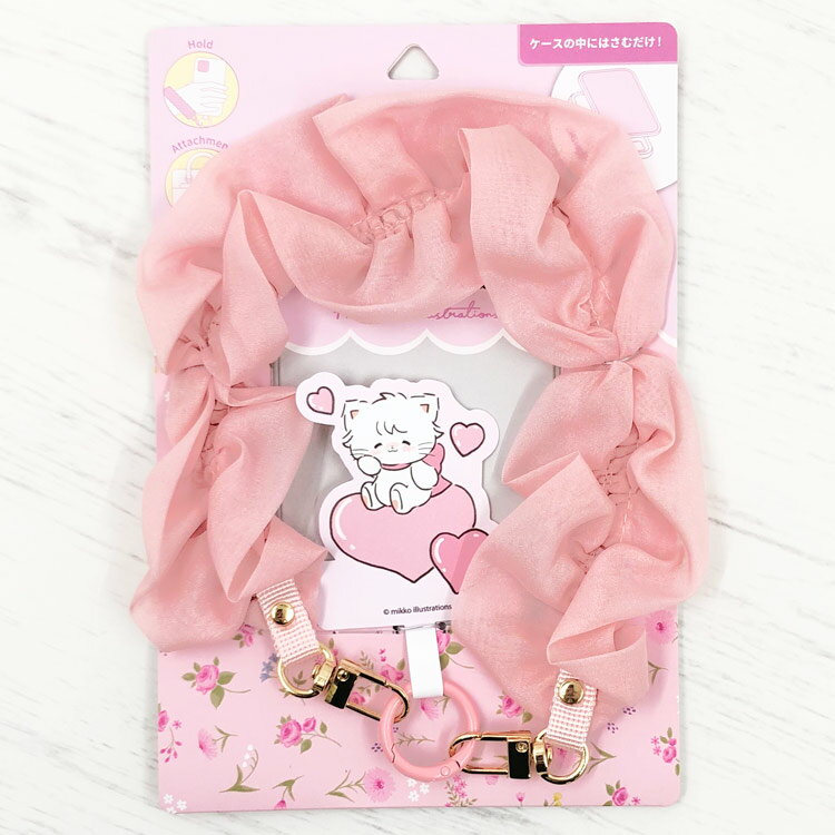 mikko illustrations マルチリングプラス ハンドストラップ ピンク 572710