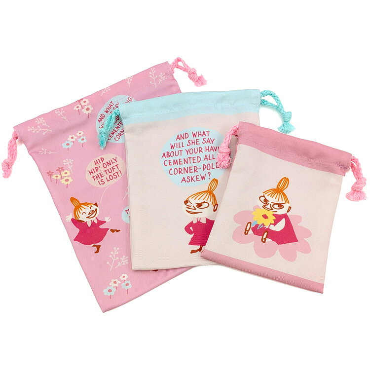 ムーミン グッズ 3P巾着 フラワー リトルミイ 222515