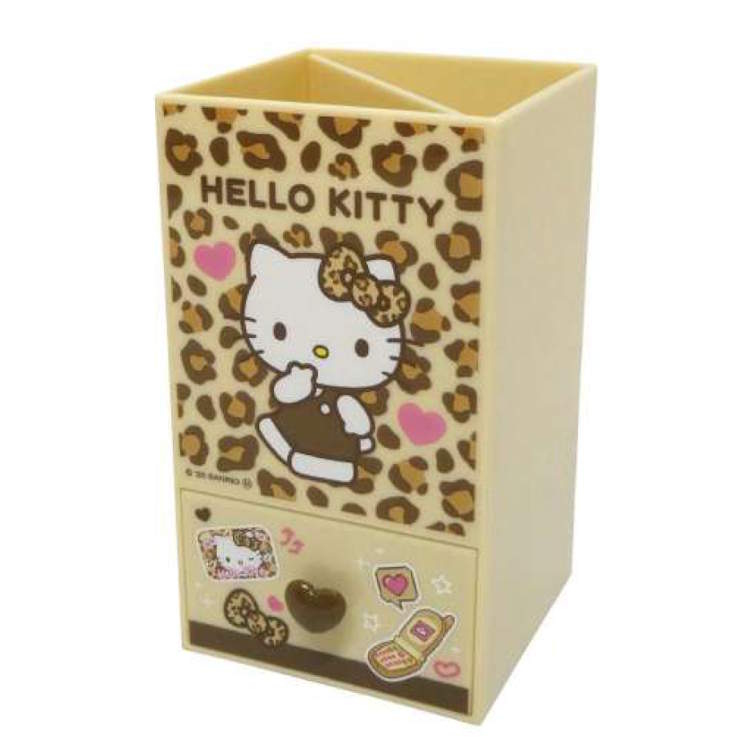 Rakuten - ハローキティ スクエアペンスタンド ヒョウ柄 ペン立て 613792